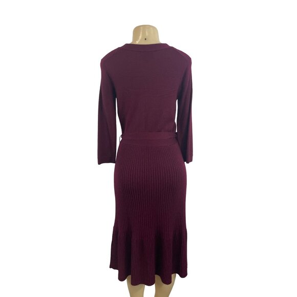 Kate Spade Women's Purple V Neck Long Sleeve Wrap Dress Sz S - NWT - Picture 4 of 10